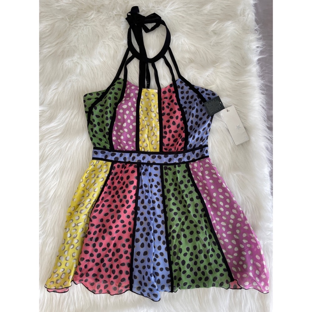 XXI-Collection Forever 21 (NWT) Multicolor Polka Dot Halter Dress